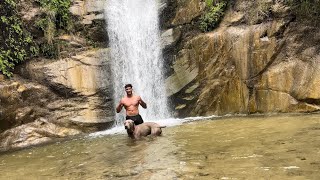 Hiking to paradise with Ghost on Trail Canyon Falls (waterfall) DEEP! into Tujunga, CA