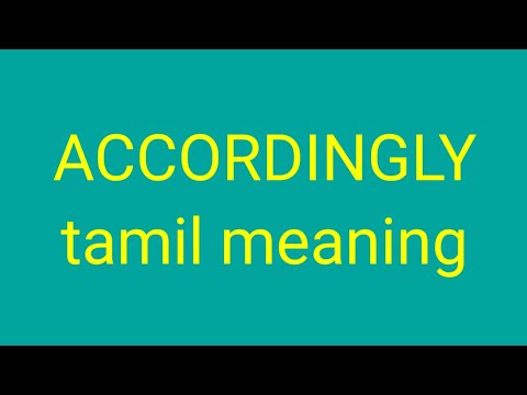 Accordingly Tamil MeaningSasikumar