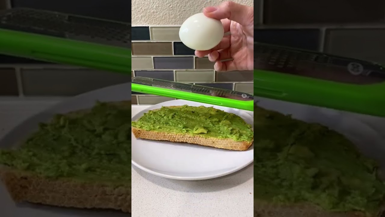 Trying the viral grated egg avocado toast trend 