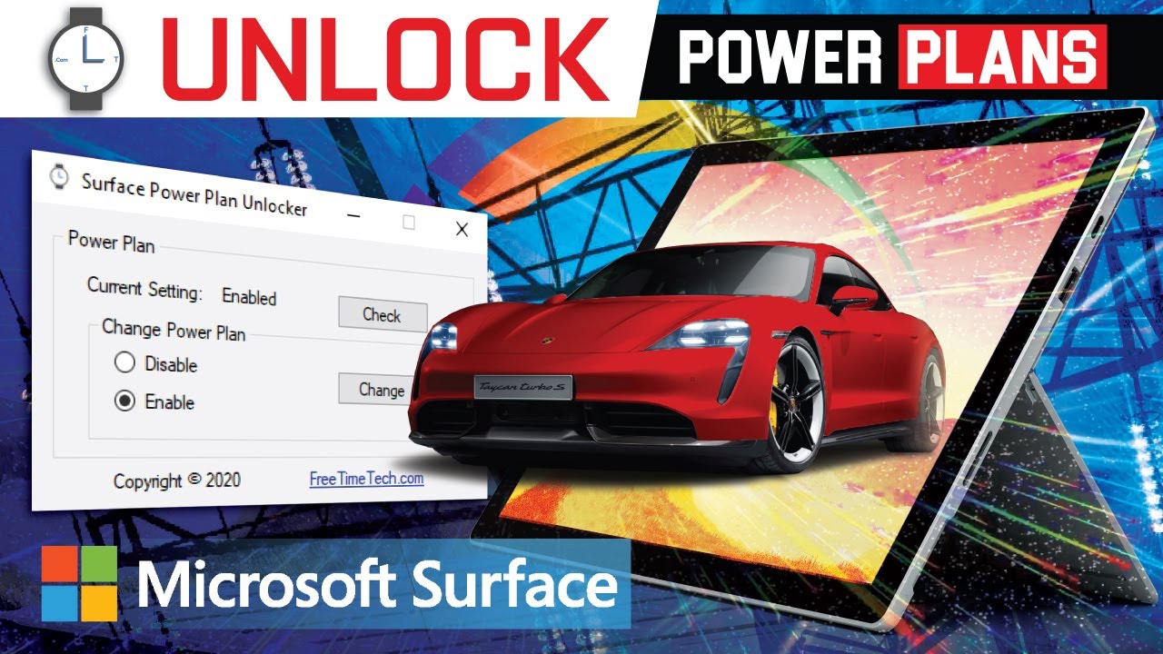 Unlock Power Plans for Microsoft Surface - YouTube