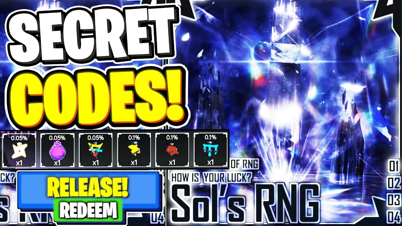 ALL CODES FOR Sol's RNG ROBLOX Sol's RNG CODES