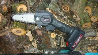 Мини пила аккумуляторная тест разборка сборка. chainsaw