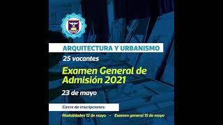 Arquitectura y Urbanismo UNP | examen de admisión mayo 2021