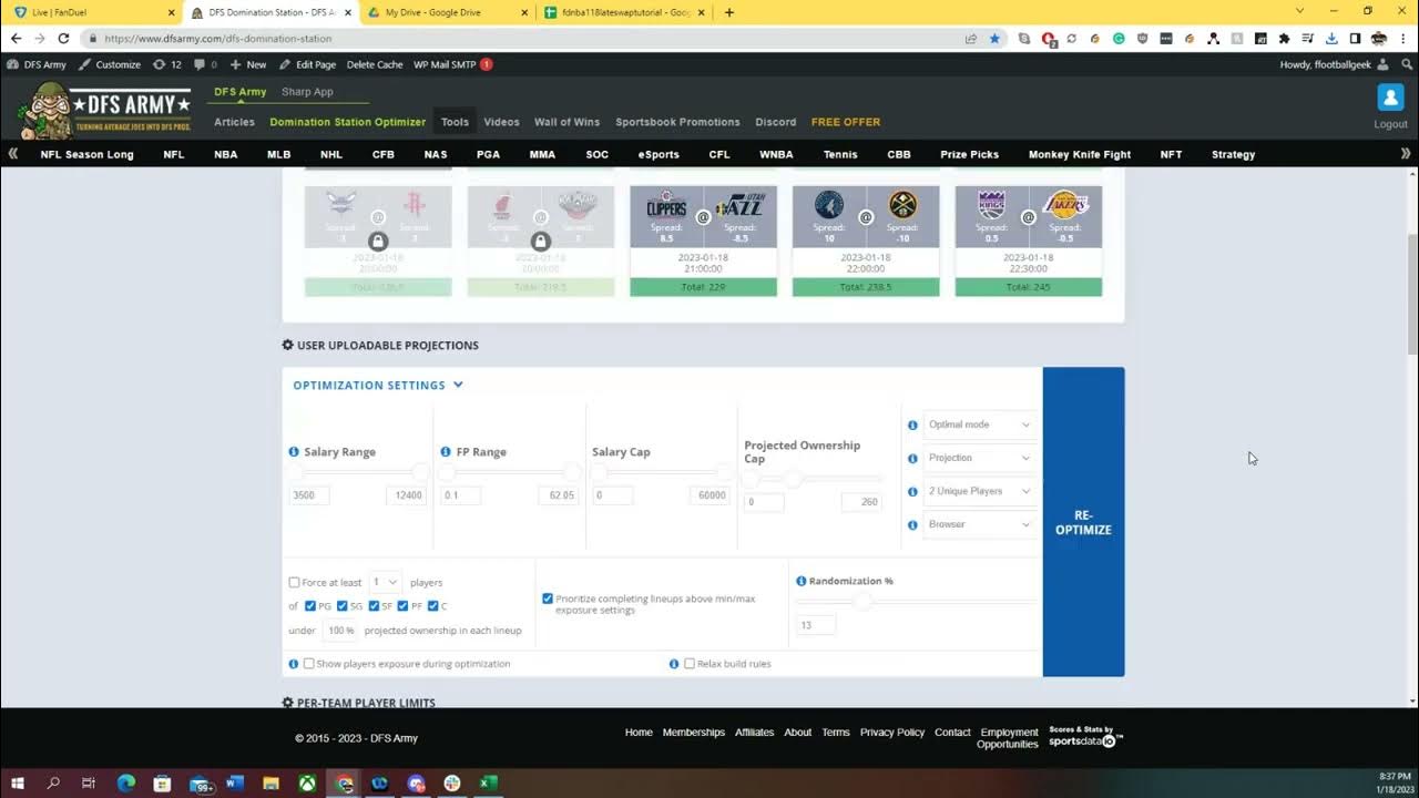 How To Late Swap Using The DFS Army Domination Station Optimizer YouTube
