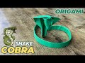 COOL ORIGAMI COBRA SNAKE PAPER TUTORIAL DIY PAPER SNAKE COBRA KING ORIGAMI FOLDING SNAKE CRAFTS 