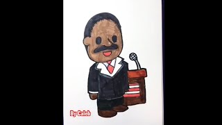 Cartoon Martin Luther King Jr Drawing#shorts