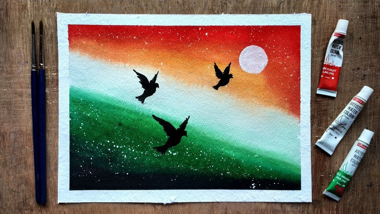 Independence / Republic Day Painting with watercolour step by step ...
