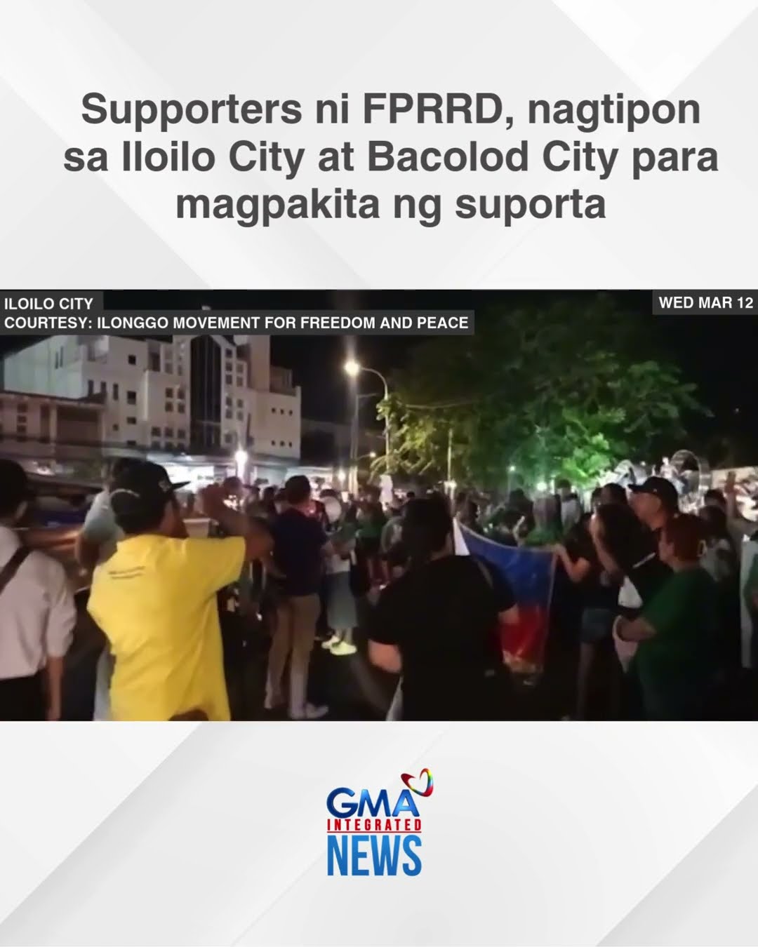 Supporters ni FPRRD, nagtipon sa Iloilo City at Bacolod City | GMA Integrated News