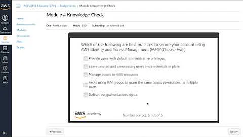 AWS Academy Cloud Foundation - Module 4 Knowledge Check - 2022 Version