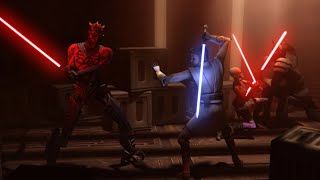 Obi-Wan Kenobi and Asajj Ventress vs Darth Maul and Savage Opress | Star Wars: The Clone Wars