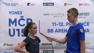 Štěpánka Nýdrlová, semifinalistka v singlu - YONEX Mistrovství ČR U15 2021