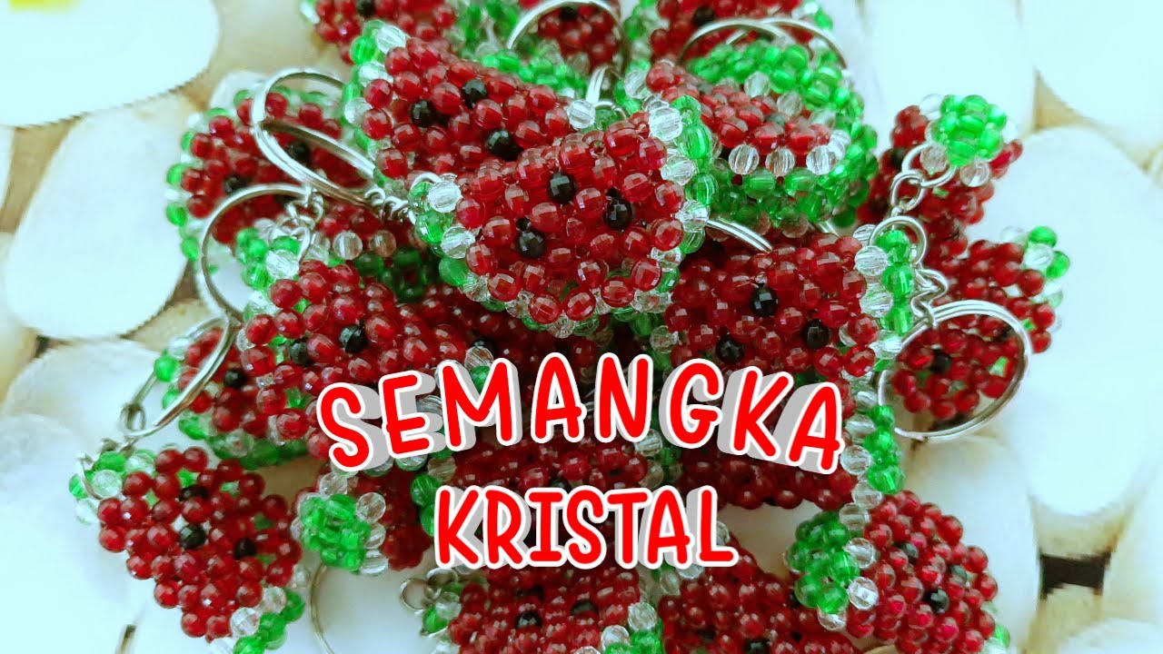 DIY Beaded Fruit Watermelon Keychain Tutorial//Step by Step//