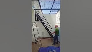 TANGGA LIPAT DINDING, untuk area ruangan yg minimalis. #tangga #tanggalipat #tanggaviral #fyp