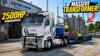 INSANE 2,500HP Renault T-Series Hauls a Massive Transformer! | Euro Truck Simulator 2 Gameplay screenshot 5