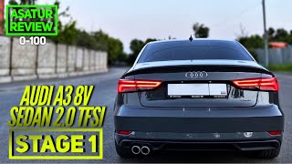 ⏱ 0-100 AUDI A3 8V Sedan 2.0 TFSI Stage 1 Quattro / АУДИ А3 Седан dragy