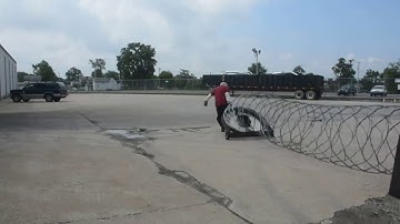 Portable Rapid Deployment Unit "Instabox" for Barbed or Barbless Tape