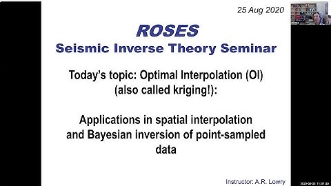 Remote Online Sessions for Emerging Seismologists (ROSES): Unit 10 - Optimal Interpolation