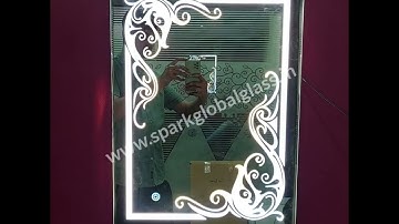 vertical shape led touch sensor mirror triple lights with dimmer option | @sparkglobalglass