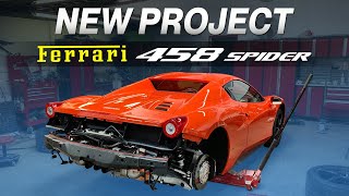 REBUILDING CRASHED 2015 FERRARI 458 SPIDER REAR END DAMAGE