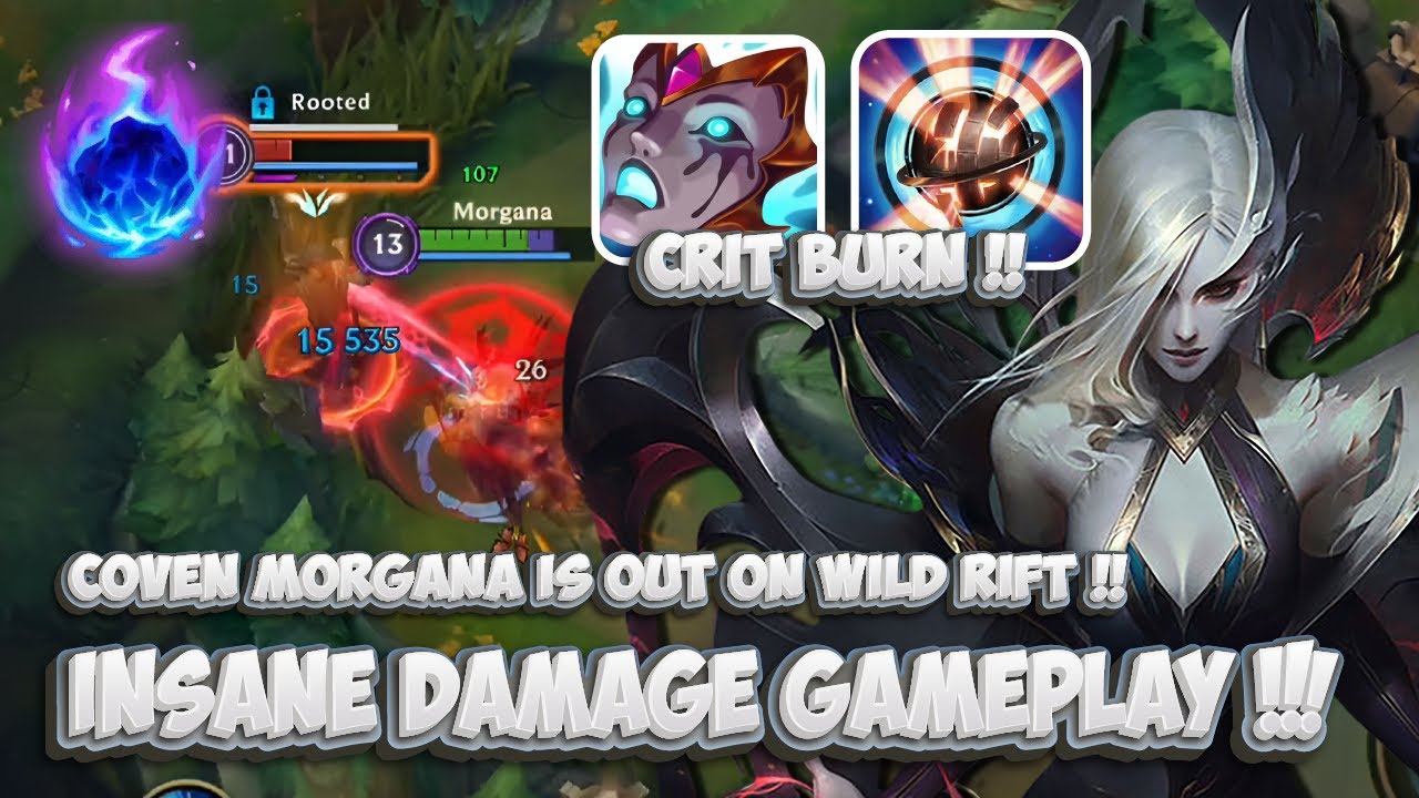 COVEN MORGANA!! MID LANE MASSIVE DAMAGE GAMEPLAY // WILD RIFT (BUILD ...