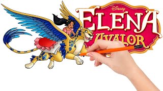 How To Draw Elena Flying On Skylar, All Over The Kingdom Of Avalor