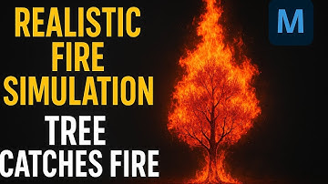 Realistic 3D Fire Simulation | lighting strike &Tree Catches Fire in Maya