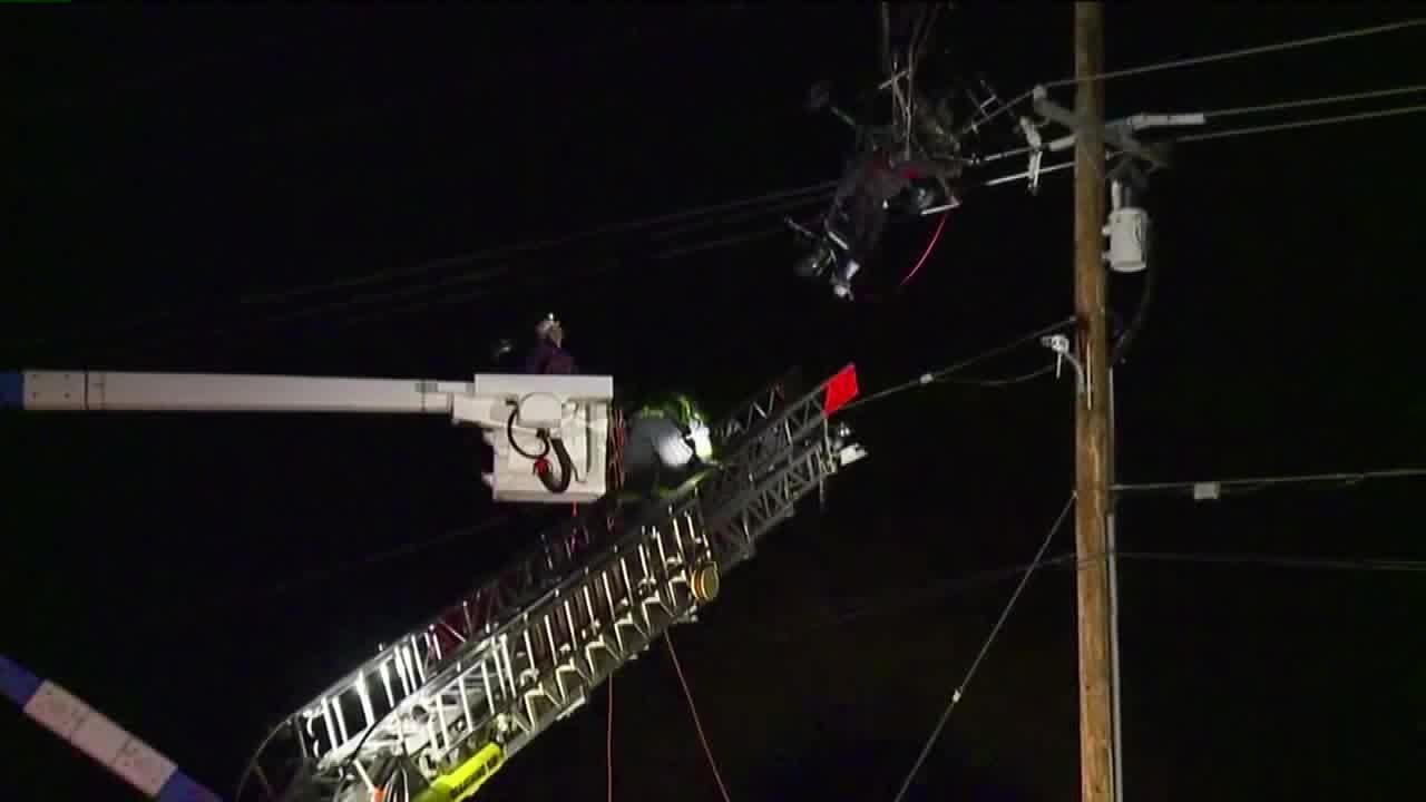 Trapped paraglider rescued from power lines in Northern California