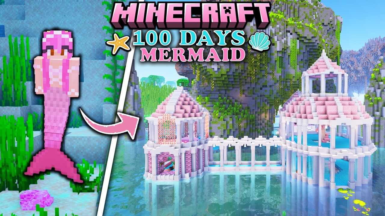 I Spent 100 Days as a Mermaid in Minecraft!