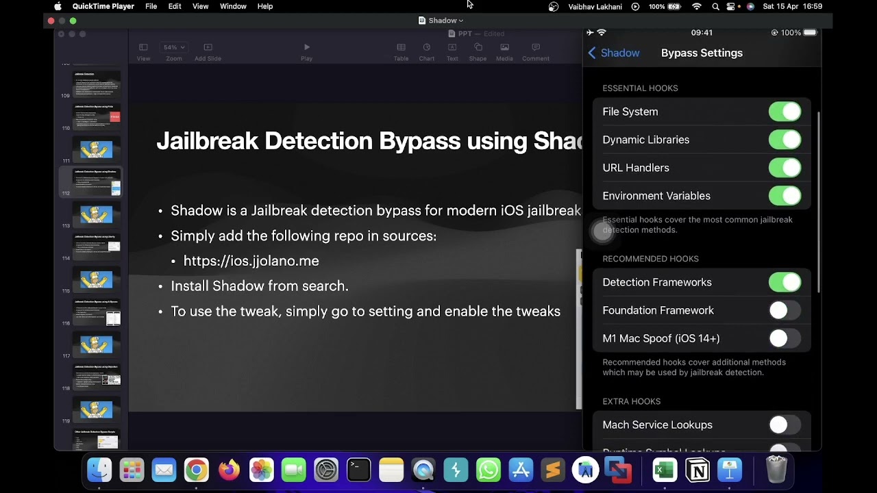 iOS Pentesting - Jailbreak Detection Bypass using Shadow