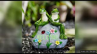 Nacome Solar Garden Outdoor Statues Frog with Succulent and 7 LED Lights Review