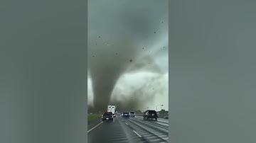 Terrifying Tornado Hits Busy Highway — Caught on Dashcam!