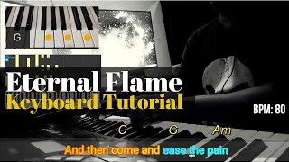 Eternal Flame (The Bangles) | Keyboard/Piano Lyrics Chords Tutorial | Karaoke