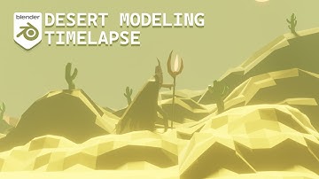 Blender 3D low poly desert modeling timelapse