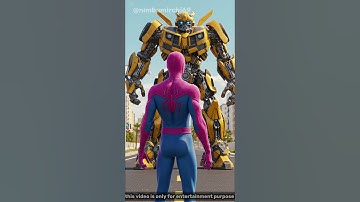 SPIDERMAN को मिला BUMBLEBEE ROBOT 🇮🇳। #funnyshorts #ytshorts #ytshort #cartoon #ai