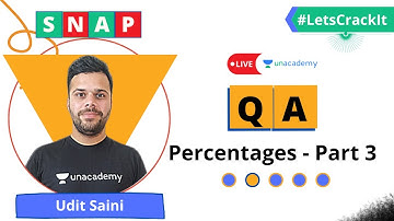 SNAP 2020 | QA With Udit Saini | Percentages | Part 03 | Unacademy CATalyst