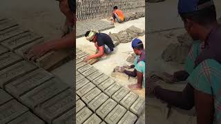 World-class brick making in a wooden frame. ##shorts #brickmaking #brickfield #ziegel