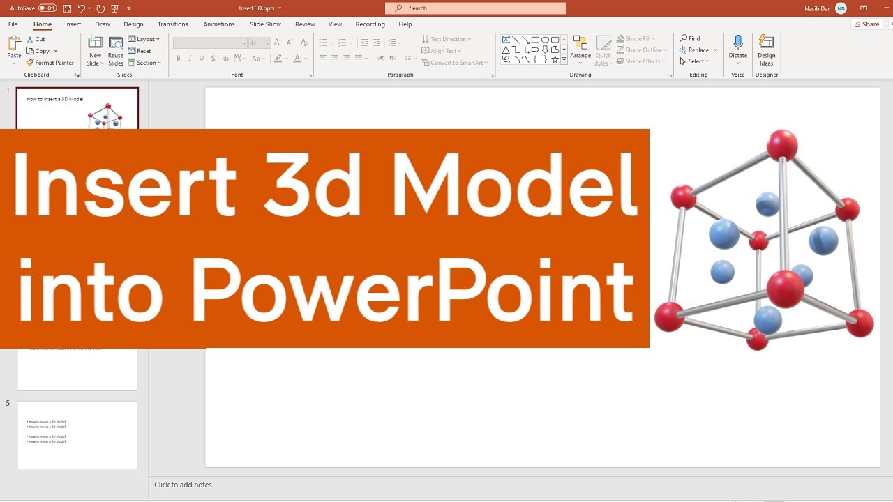 3d model powerpoint presentation