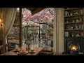 Rainy Jazz Coffee Shop 🌸 Cozy Jazz Music by Riverside for Unwind, Study and Work