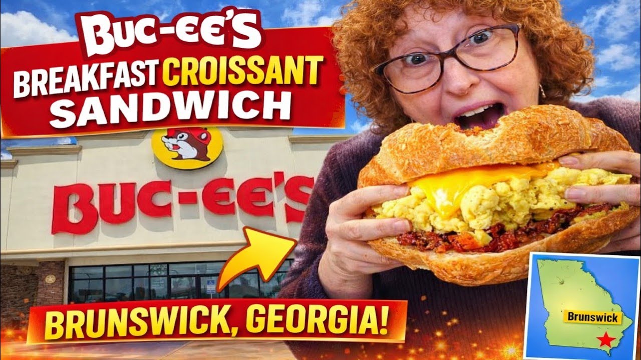 Eating This Buc-ee’s Breakfast Croissant Sandwich Is a TOTAL Game Changer in Brunswick Georgia!