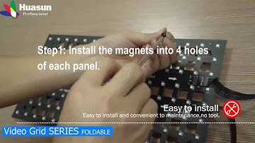 How to install small module LED screen with magnet connection?