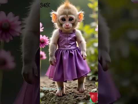 قرد صغير رضيع يرقص          