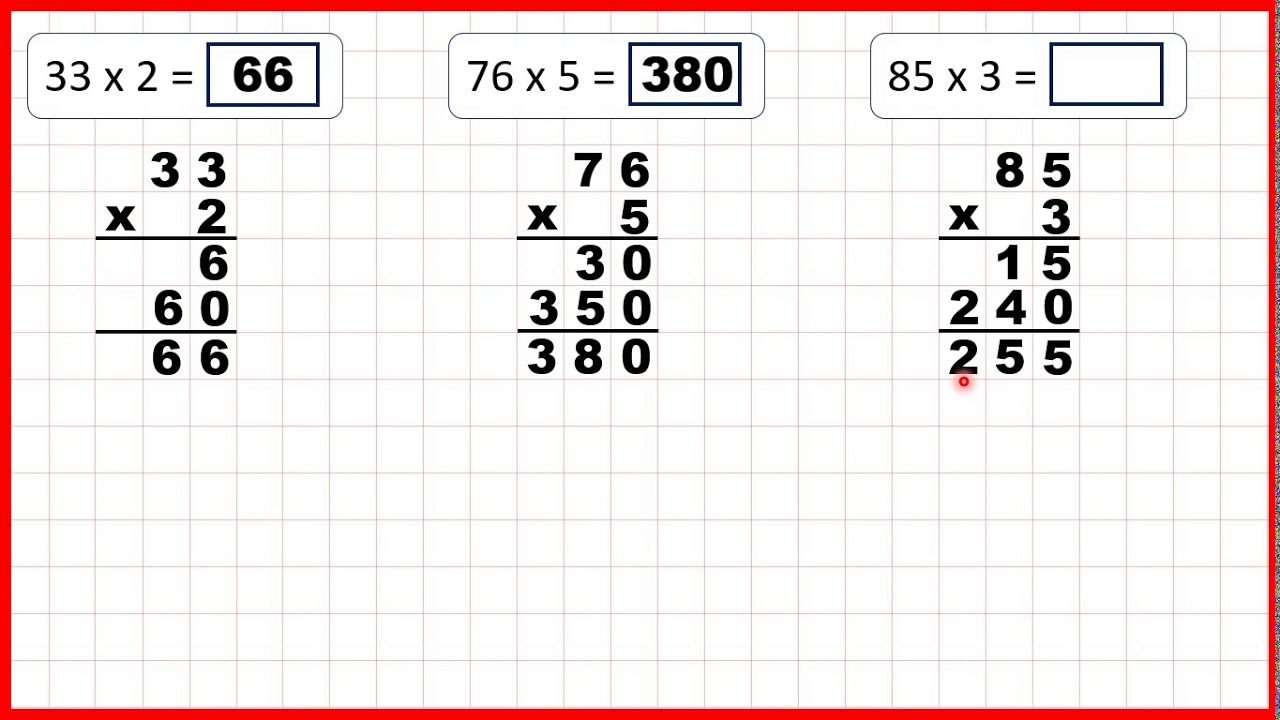 Multiply By A Two digit Number Using The expanded column method Multiplication Year 3 YouTube