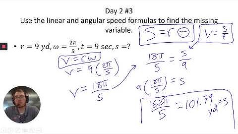 Trig - Section 3.4 - Linear and Angular Speed - Day 2