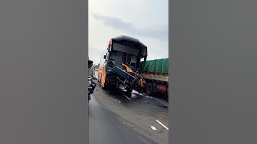 Isha travels AC sleeper bus Hyderabad 🥺Accident!!😭😭😭 #shorts #youtubeshorts