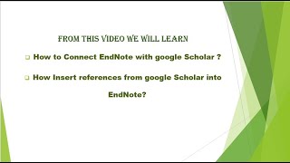 Details How to connect EndNote with google scholar EndNote, Google scholar, and MS word News