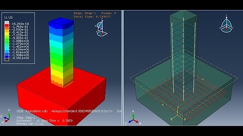 modeling of #rc column with foundation under load using #ABAQUS