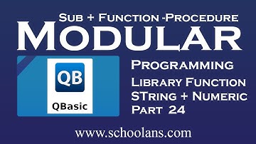 Library Function in QBASIC Part 24 ||| Modular Programming in Qbasic |SUB and FUNCTION