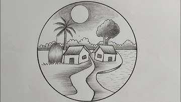 Draw the most beautiful landscape paintings with pencil/Vẽ tranh phong cảnh quê hương bằng bút chì