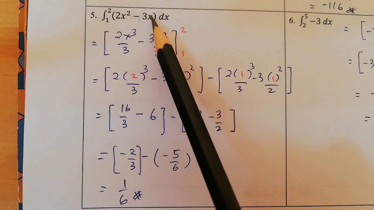 UMT2122: Mencari Nilai Kamiran Tentu Bagi Ungkapan Algebra