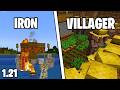 Minecraft: EASY IRON AND VILLAGER FARM ! Bedrock & Mcpe